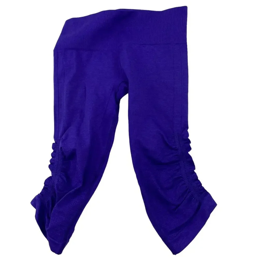 Lululemon In The Flow Crop II‎ Heathered Bruised Berry Purple Size 6 Yoga